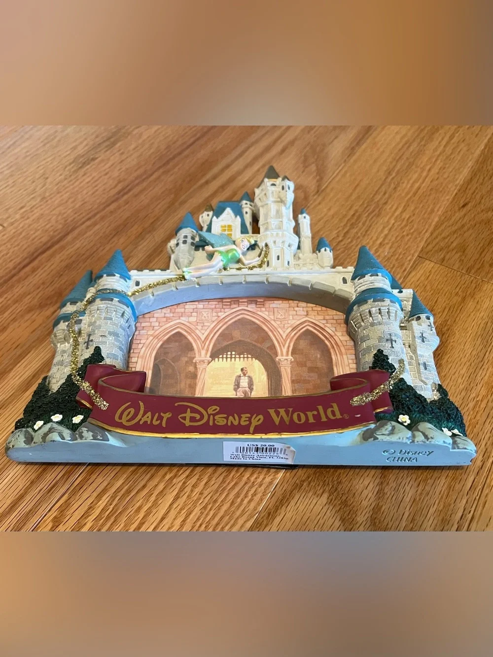 Walt Disney World Cinderella’s Castle Frame with Tinker Bell - Blue & Gold